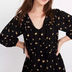 Madewell NWT Tie-Waist Mini Dress in French Daisies